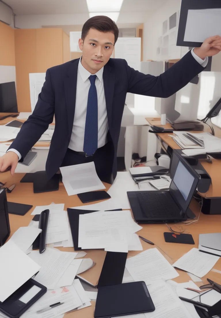 AI-generated image of a man in an office