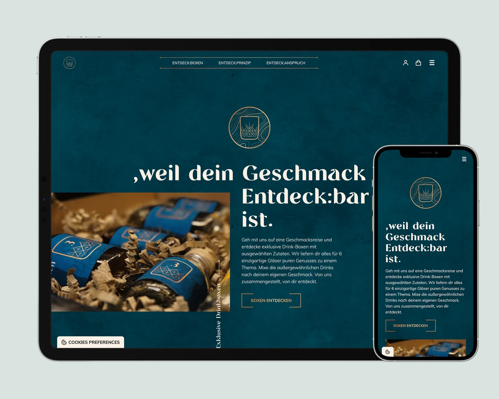 Tablet and smartphone showing the built website