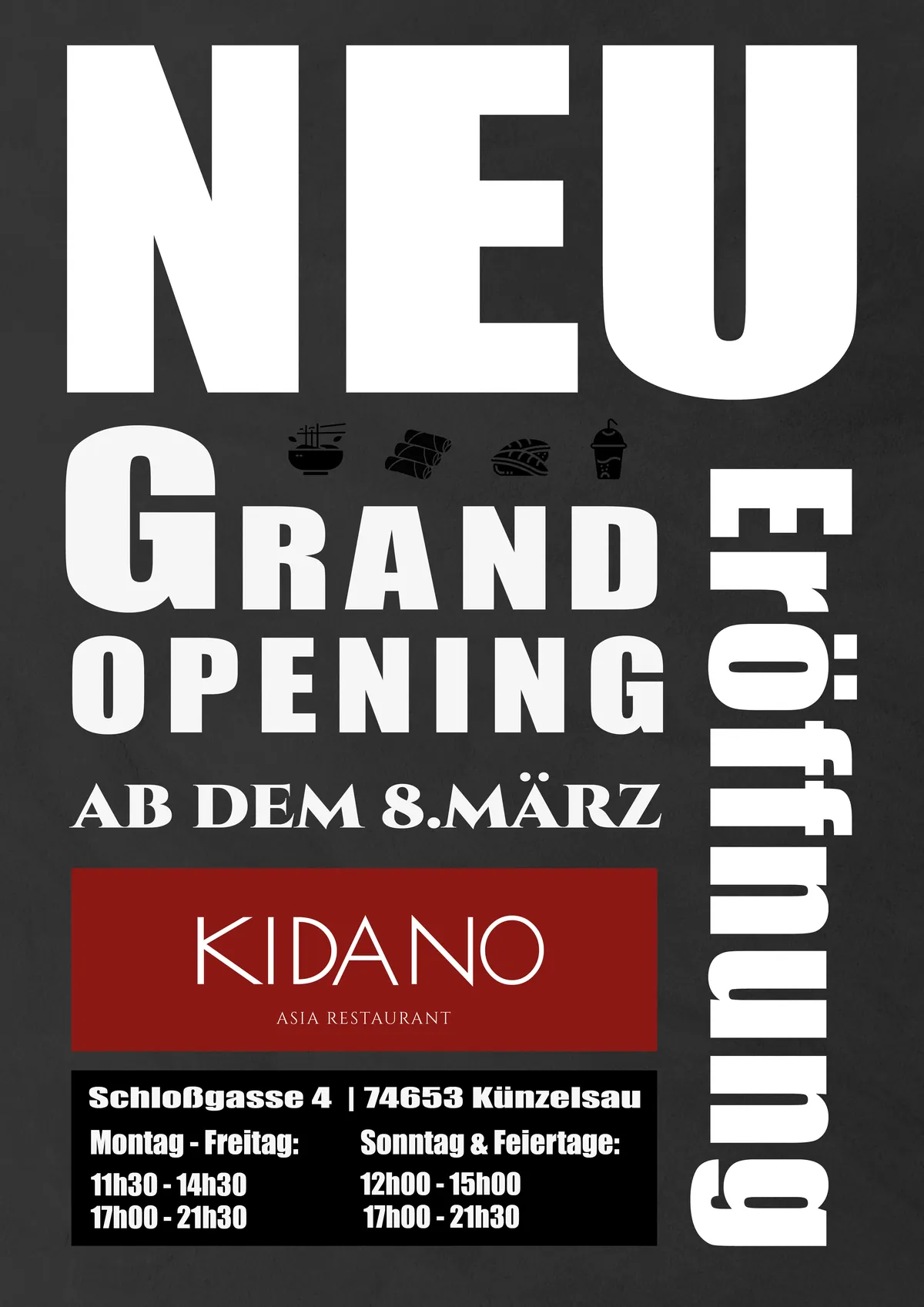 Poster: Neu, Grand Opening, from 8 March